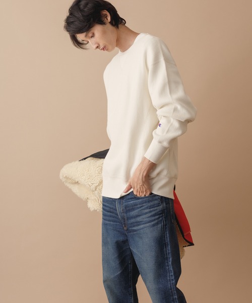 Champion(チャンピオン)の「【Champion】別注 スウェットライク フレンチリブニット(スウェット・メンズ・ブラウン系その他2/グレー系その他/ホワイト系その他4・L/M/S/XL)」の2枚目の写真