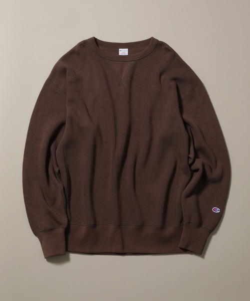 Champion(チャンピオン)の「【Champion】別注 スウェットライク フレンチリブニット(スウェット・メンズ・ブラウン系その他2/グレー系その他/ホワイト系その他4・L/M/S/XL)」の1枚目の写真