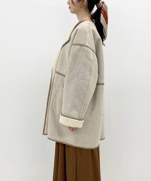 archives（アルシーヴ）の「リバーシブルムートンコート（ムートンコート・レディース・アイボリー/ブラウン/ベージュ・MEDIUM）」の11枚目の写真