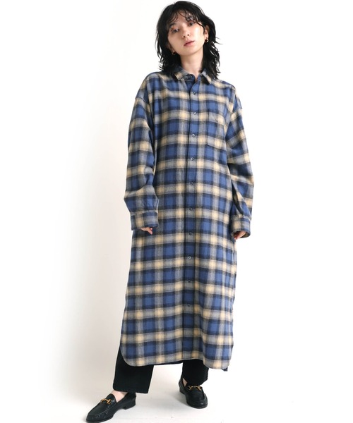 セール D1531 チェックロングシャツワンピース ワンピース Rna N アールエヌエーエヌ のファッション通販 Zozotown
