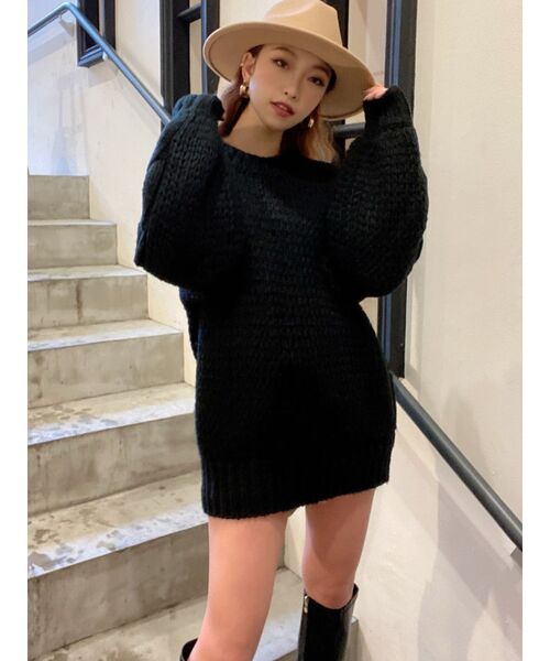 RESEXXY（リゼクシー）の「ローゲージニットプルオーバー（ニット/セーター・レディース・ブラック/ベージュ/オフホワイト・FREE）」の8枚目の写真