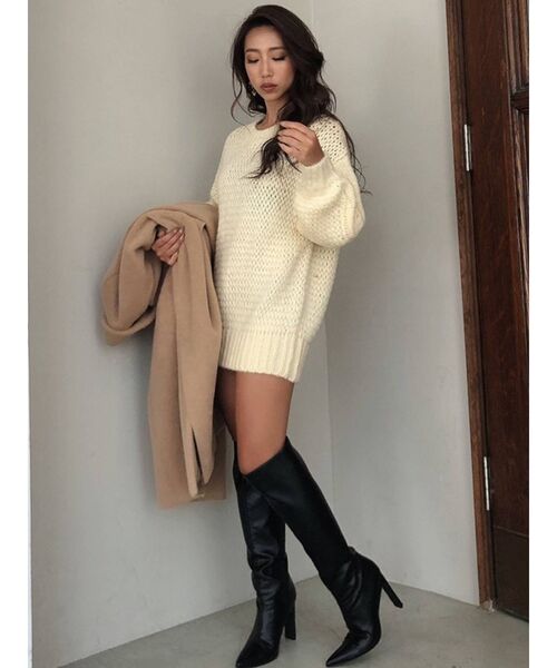 RESEXXY（リゼクシー）の「ローゲージニットプルオーバー（ニット/セーター・レディース・ブラック/ベージュ/オフホワイト・FREE）」の13枚目の写真