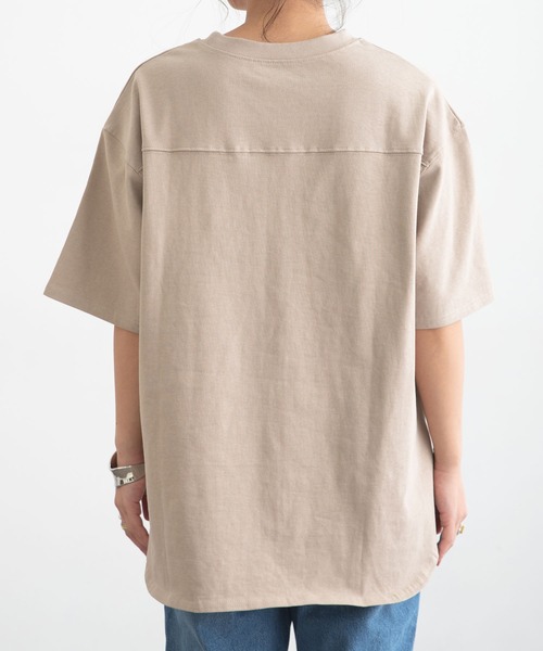 bohmal(ボマール)の「USAコットンフットボールTシャツ(Tシャツ/カットソー・レディース・ベージュ/パープル/ミント/スミクロ/オフホワイト・FREE)」の11枚目の写真