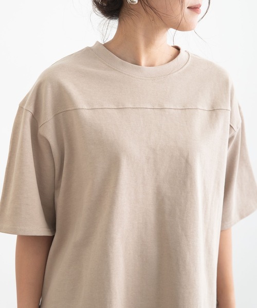 bohmal(ボマール)の「USAコットンフットボールTシャツ(Tシャツ/カットソー・レディース・ベージュ/パープル/ミント/スミクロ/オフホワイト・FREE)」の13枚目の写真