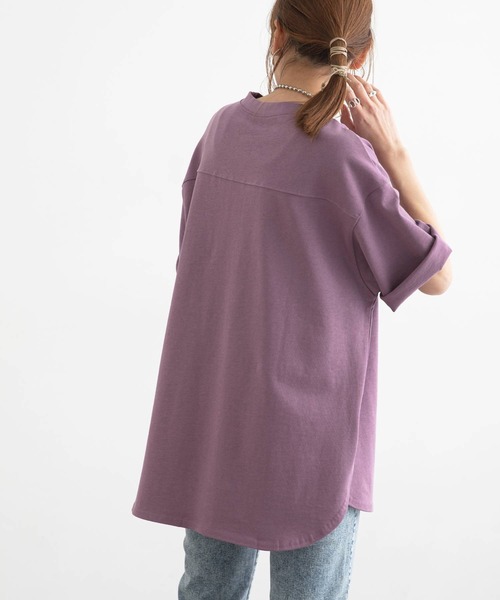 bohmal(ボマール)の「USAコットンフットボールTシャツ(Tシャツ/カットソー・レディース・ベージュ/パープル/ミント/スミクロ/オフホワイト・FREE)」の16枚目の写真