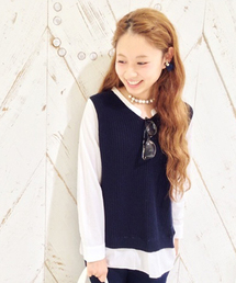 DISCOAT | 【Discoat】ニット切替シャツ(シャツ/ブラウス)