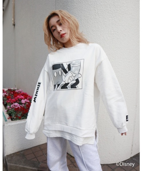 FIG&VIPER（フィグアンドバイパー）の「Mickey&Minnie ドッキングPO（Tシャツ/カットソー・レディース・ホワイト/ブラック/ライトピンク・FREE）」の2枚目の写真