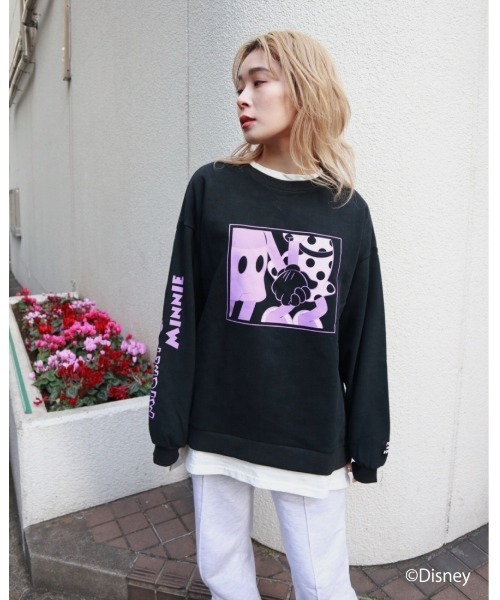 FIG&VIPER（フィグアンドバイパー）の「Mickey&Minnie ドッキングPO（Tシャツ/カットソー・レディース・ホワイト/ブラック/ライトピンク・FREE）」の3枚目の写真