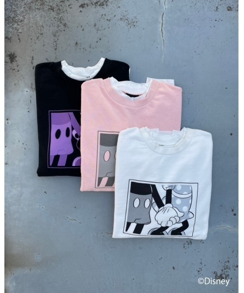 FIG&VIPER（フィグアンドバイパー）の「Mickey&Minnie ドッキングPO（Tシャツ/カットソー・レディース・ホワイト/ブラック/ライトピンク・FREE）」の6枚目の写真