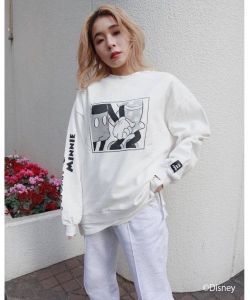 FIG&VIPER（フィグアンドバイパー）の「Mickey&Minnie ドッキングPO（Tシャツ/カットソー・レディース・ホワイト/ブラック/ライトピンク・FREE）」の16枚目の写真