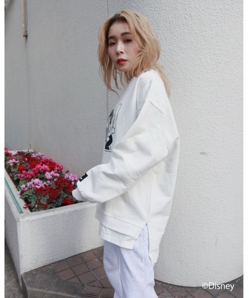 FIG&VIPER（フィグアンドバイパー）の「Mickey&Minnie ドッキングPO（Tシャツ/カットソー・レディース・ホワイト/ブラック/ライトピンク・FREE）」の18枚目の写真