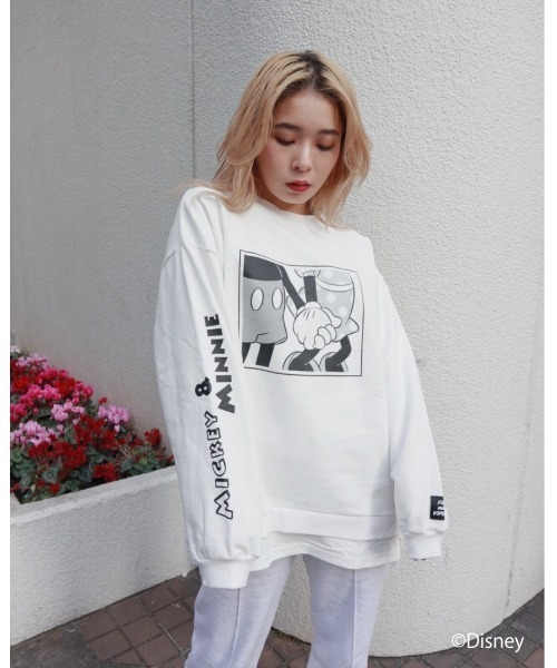 FIG&VIPER（フィグアンドバイパー）の「Mickey&Minnie ドッキングPO（Tシャツ/カットソー・レディース・ホワイト/ブラック/ライトピンク・FREE）」の20枚目の写真