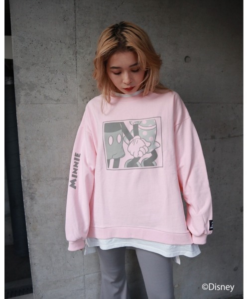 FIG&VIPER（フィグアンドバイパー）の「Mickey&Minnie ドッキングPO（Tシャツ/カットソー・レディース・ホワイト/ブラック/ライトピンク・FREE）」の12枚目の写真