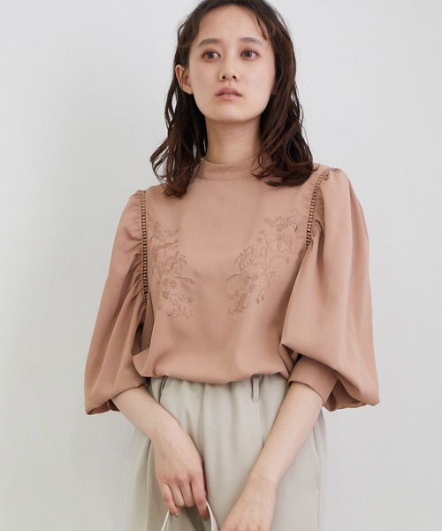 ViS(ビス)の「【WEB限定】刺繍ブラウス(シャツ/ブラウス)」|ピンク