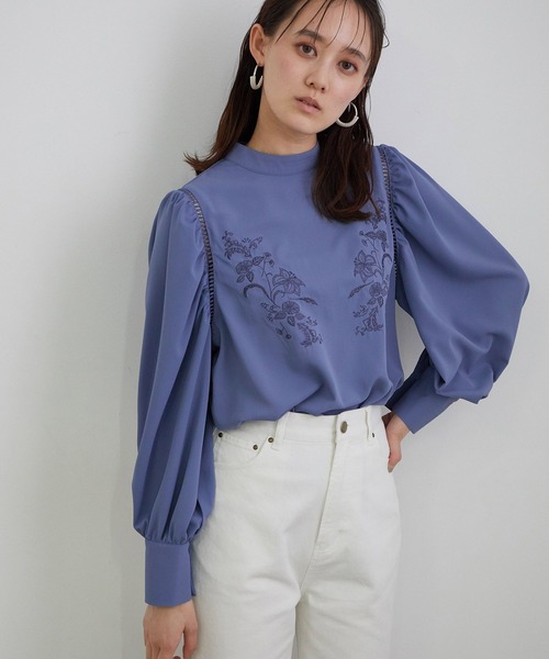ViS(ビス)の「【WEB限定】刺繍ブラウス(シャツ/ブラウス)」|ブルー系その他4