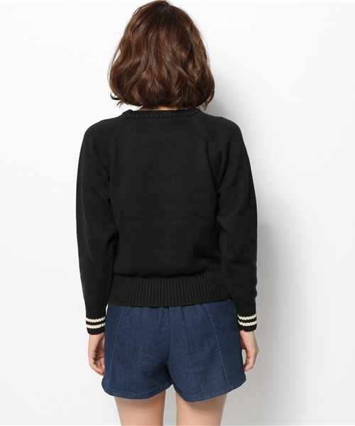 Kastane(カスタネ)の「【Kastane】コットンクルーレタードPO(ニット/セーター・レディース・ブラック/ロイヤルブルー・FREE)」の4枚目の写真