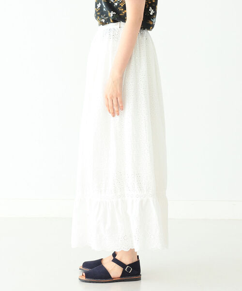 BEAMS BOY（ビームスボーイ）の「BEAMS BOY / カットワーク ティアード スカート（スカート・レディース・オフホワイト/ブラック・ONE SIZE）」の15枚目の写真