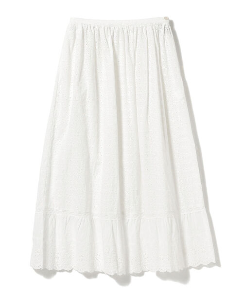 BEAMS BOY（ビームスボーイ）の「BEAMS BOY / カットワーク ティアード スカート（スカート・レディース・オフホワイト/ブラック・ONE SIZE）」の10枚目の写真