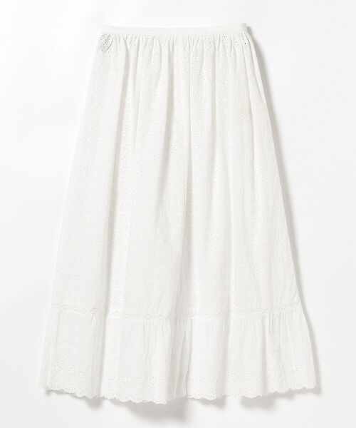 BEAMS BOY（ビームスボーイ）の「BEAMS BOY / カットワーク ティアード スカート（スカート・レディース・オフホワイト/ブラック・ONE SIZE）」の6枚目の写真