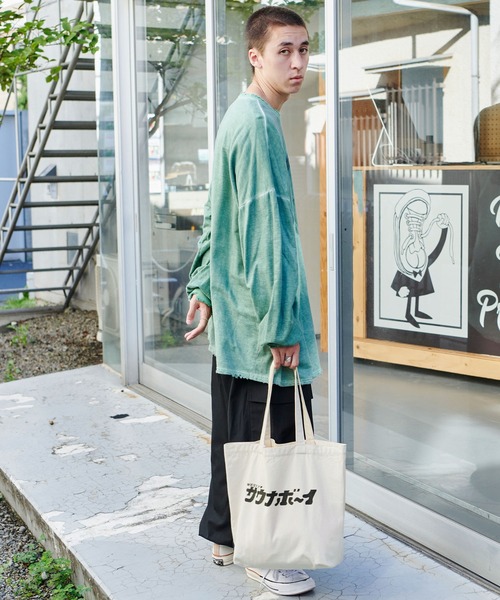 サウナボーイ（サウナボーイ）の「サウナボーイ ロゴデザイン キャンバストートバッグ（トートバッグ・メンズ・ブラック/アイボリー・FREE）」の16枚目の写真