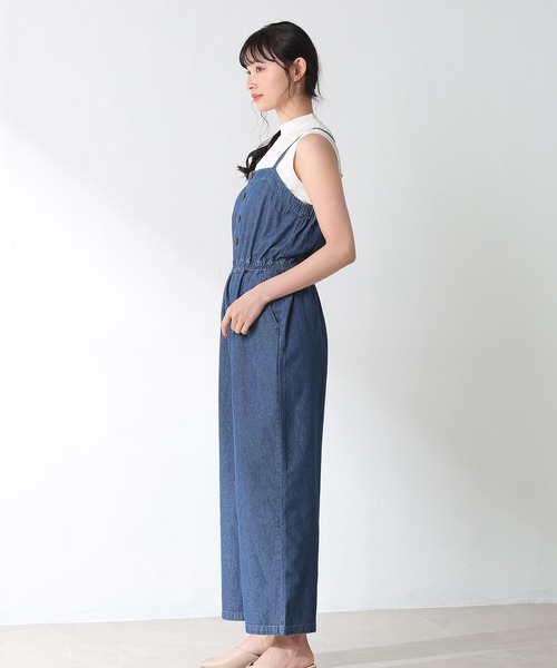 Honeys(ハニーズ)の「デニムオールインワン(つなぎ/オールインワン・レディース・ブルー/ライトインディゴブルー・L/M/S)」の7枚目の写真