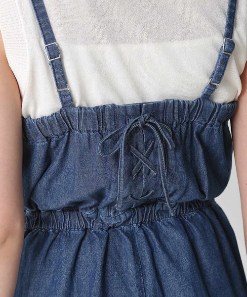 Honeys(ハニーズ)の「デニムオールインワン(つなぎ/オールインワン・レディース・ブルー/ライトインディゴブルー・L/M/S)」の11枚目の写真