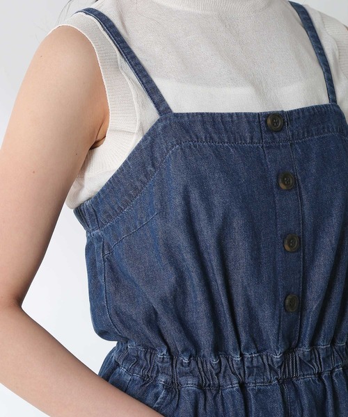 Honeys(ハニーズ)の「デニムオールインワン(つなぎ/オールインワン・レディース・ブルー/ライトインディゴブルー・L/M/S)」の14枚目の写真