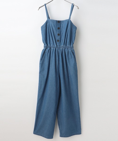 Honeys(ハニーズ)の「デニムオールインワン(つなぎ/オールインワン・レディース・ブルー/ライトインディゴブルー・L/M/S)」の4枚目の写真