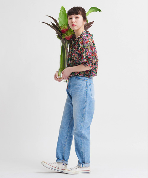 Dot&amp;Stripes CHILDWOMAN - ユキ✴︎新品タグ付✴︎ エスニックフラワー パフスリーブショートブラウス Dot＆Stripes CHILD WOMAN（ドットアンドストライプス