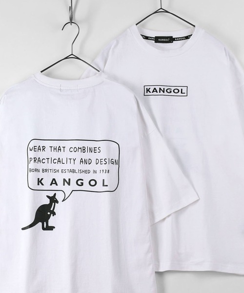 KANGOL(カンゴール)の「【KANGOL/カンゴール】バックプリント ワンポイント メッセージプリントTシャツ(Tシャツ/カットソー・メンズ・ブラック/オフホワイト/ブルー・M/L/XL)」の1枚目の写真