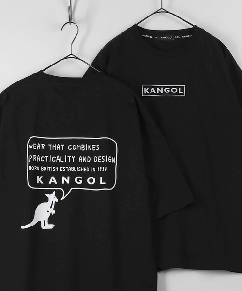 KANGOL(カンゴール)の「【KANGOL/カンゴール】バックプリント ワンポイント メッセージプリントTシャツ(Tシャツ/カットソー・メンズ・ブラック/オフホワイト/ブルー・M/L/XL)」の2枚目の写真