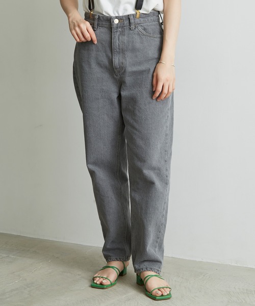 note et silence （ノートエシロンス）の「._*◇12ozムラ糸デニム　テーパードパンツ（デニムパンツ・レディース・グレー/ライトブルー・FREE）」の3枚目の写真
