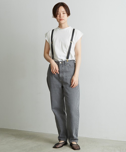 note et silence （ノートエシロンス）の「._*◇12ozムラ糸デニム　テーパードパンツ（デニムパンツ・レディース・グレー/ライトブルー・FREE）」の11枚目の写真