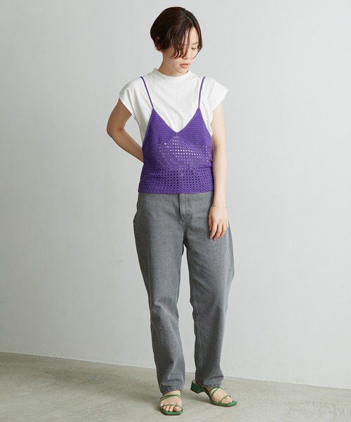 note et silence （ノートエシロンス）の「._*◇12ozムラ糸デニム　テーパードパンツ（デニムパンツ・レディース・グレー/ライトブルー・FREE）」の12枚目の写真