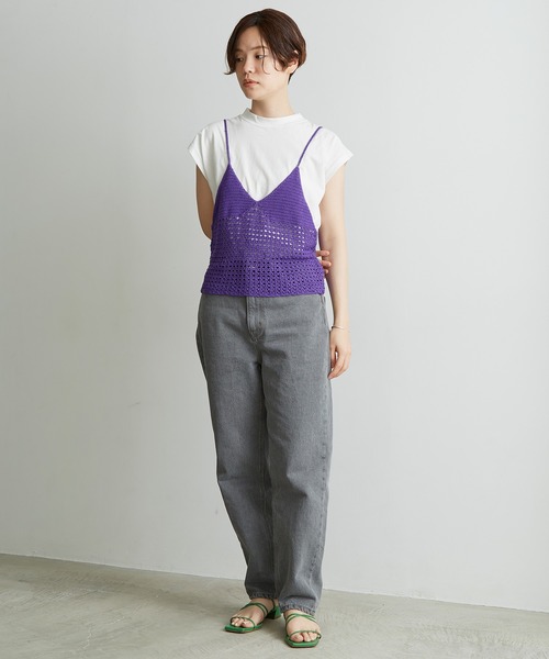 note et silence （ノートエシロンス）の「._*◇12ozムラ糸デニム　テーパードパンツ（デニムパンツ・レディース・グレー/ライトブルー・FREE）」の13枚目の写真