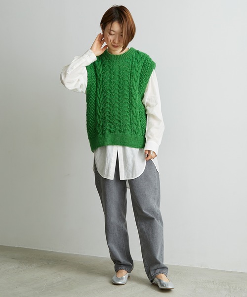 note et silence （ノートエシロンス）の「._*◇12ozムラ糸デニム　テーパードパンツ（デニムパンツ・レディース・グレー/ライトブルー・FREE）」の16枚目の写真