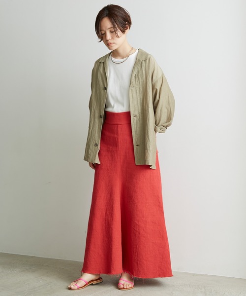 nitca（ニトカ）の「●C/Cu/Liローンシャツジャケット（その他アウター・レディース・ライトカーキ/チャコールグレー・FREE）」の7枚目の写真