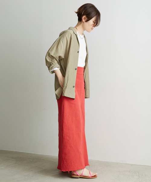 nitca（ニトカ）の「●C/Cu/Liローンシャツジャケット（その他アウター・レディース・ライトカーキ/チャコールグレー・FREE）」の9枚目の写真