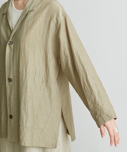 nitca（ニトカ）の「●C/Cu/Liローンシャツジャケット（その他アウター・レディース・ライトカーキ/チャコールグレー・FREE）」の13枚目の写真