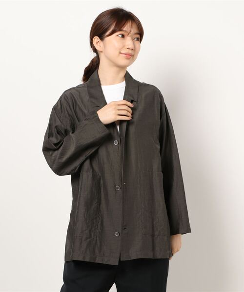 nitca（ニトカ）の「●C/Cu/Liローンシャツジャケット（その他アウター・レディース・ライトカーキ/チャコールグレー・FREE）」の15枚目の写真