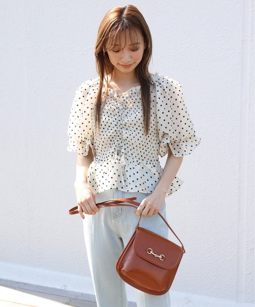 one after another NICE CLAUP(ワンアフターアナザーナイスクラップ)の「フロッキー花柄オーガンジーブラウス(シャツ/ブラウス・レディース・ブラック/アイボリー・FREE)」の13枚目の写真