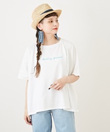 CUBE SUGAR | シルキータッチ 天竺 ビッグフレンチスリーブ Tシャツ(Tシャツ/カットソー)