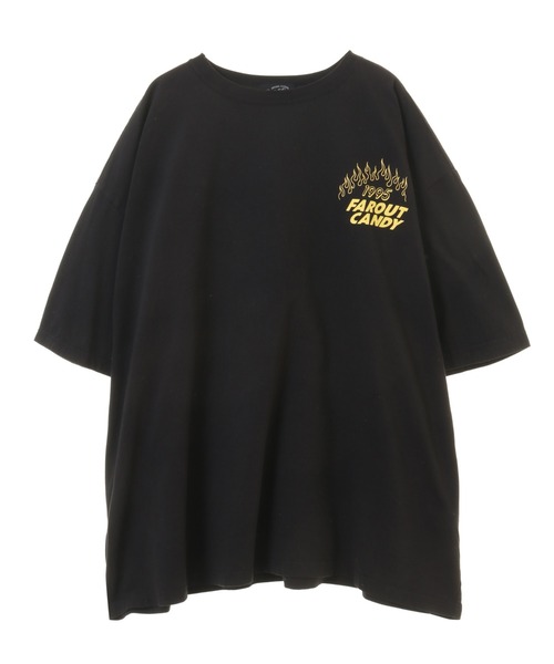 Candy Stripper（キャンディストリッパー）の「DON'T PANIC BIG Tシャツ（Tシャツ/カットソー・レディース・オフホワイト/ブラック/パープル・2）」の4枚目の写真