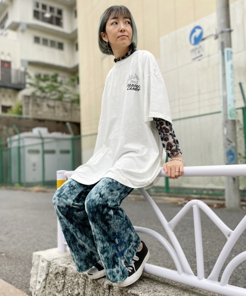 Candy Stripper（キャンディストリッパー）の「DON'T PANIC BIG Tシャツ（Tシャツ/カットソー・レディース・オフホワイト/ブラック/パープル・2）」の12枚目の写真