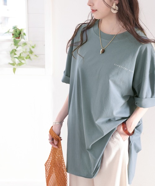 classicalelf(クラシカルエルフ)の「綿100%。月グラフィックプリントで1+ サイドスリットbigTシャツ(Tシャツ/カットソー・レディース・ホワイト/ブラック/ベージュ/ブルー系その他・MEDIUM/X-LARGE)」の11枚目の写真