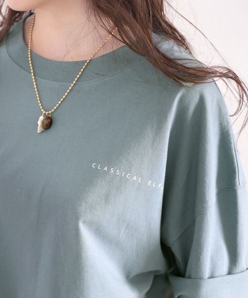 classicalelf(クラシカルエルフ)の「綿100%。月グラフィックプリントで1+ サイドスリットbigTシャツ(Tシャツ/カットソー・レディース・ホワイト/ブラック/ベージュ/ブルー系その他・MEDIUM/X-LARGE)」の13枚目の写真