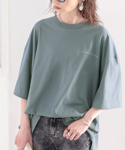 classicalelf(クラシカルエルフ)の「綿100%。月グラフィックプリントで1+ サイドスリットbigTシャツ(Tシャツ/カットソー・レディース・ホワイト/ブラック/ベージュ/ブルー系その他・MEDIUM/X-LARGE)」の14枚目の写真