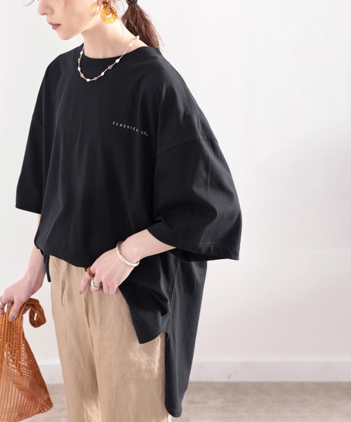 classicalelf(クラシカルエルフ)の「綿100%。月グラフィックプリントで1+ サイドスリットbigTシャツ(Tシャツ/カットソー・レディース・ホワイト/ブラック/ベージュ/ブルー系その他・MEDIUM/X-LARGE)」の10枚目の写真