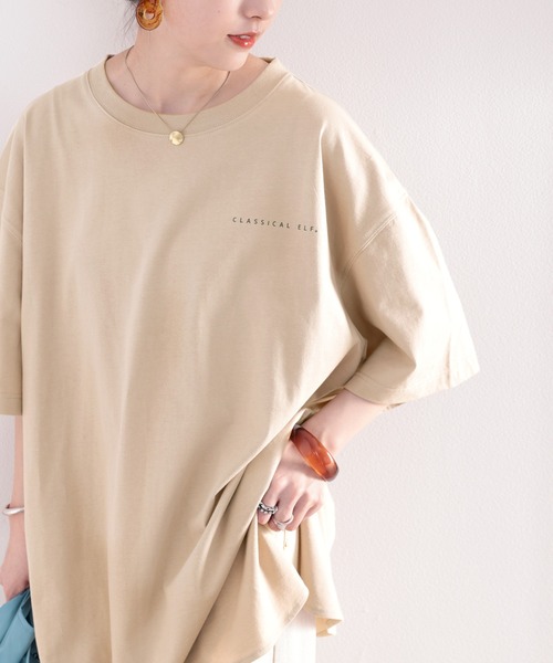 classicalelf(クラシカルエルフ)の「綿100%。月グラフィックプリントで1+ サイドスリットbigTシャツ(Tシャツ/カットソー・レディース・ホワイト/ブラック/ベージュ/ブルー系その他・MEDIUM/X-LARGE)」の22枚目の写真