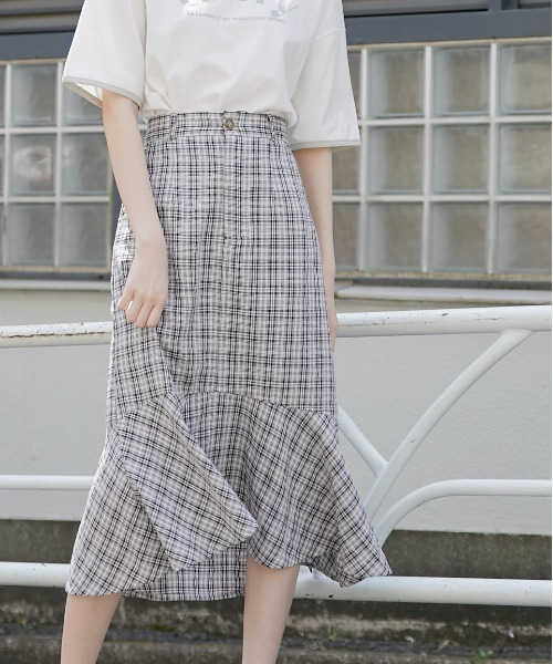 OLIVE des OLIVE(オリーブデオリーブ)の「マーメイドスカート(スカート・レディース・ブラック/アイボリー/ワンウォッシュ・FREE)」の1枚目の写真